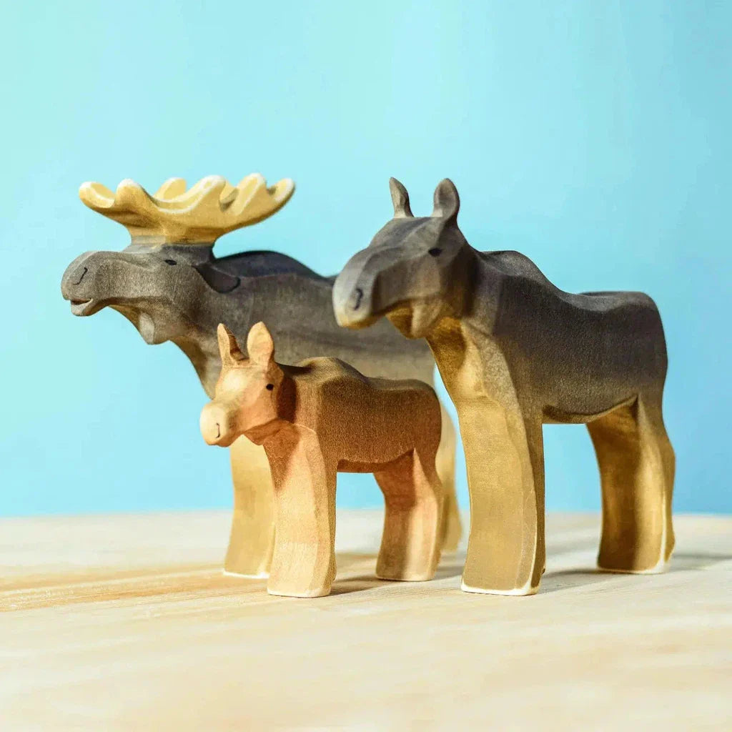 Trefigur Håndlaget Småbarnsvennlig Liten Elgku Bumbu Toys