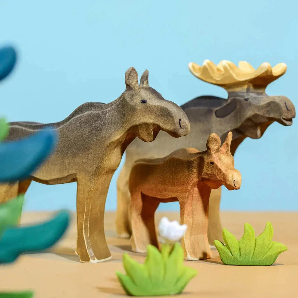 Trefigur Håndlaget Småbarnsvennlig Liten Elgku Bumbu Toys