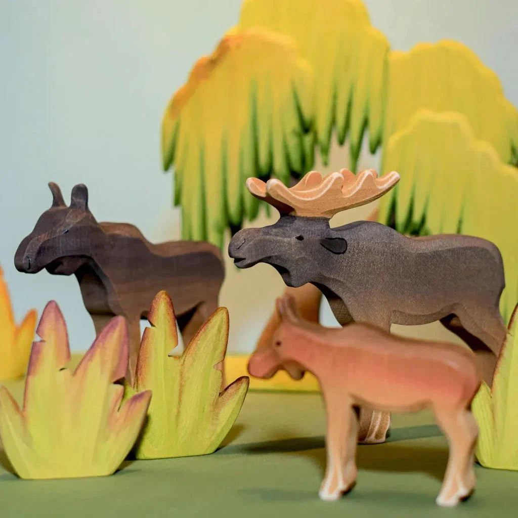 Trefigur Håndlaget Småbarnsvennlig Liten Elgku Bumbu Toys