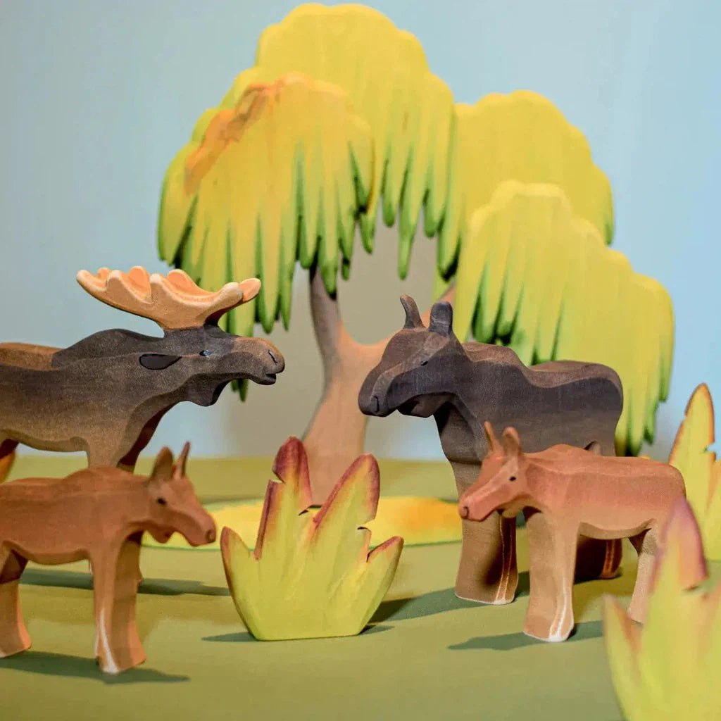 Trefigur Håndlaget Småbarnsvennlig Liten Elgku Bumbu Toys