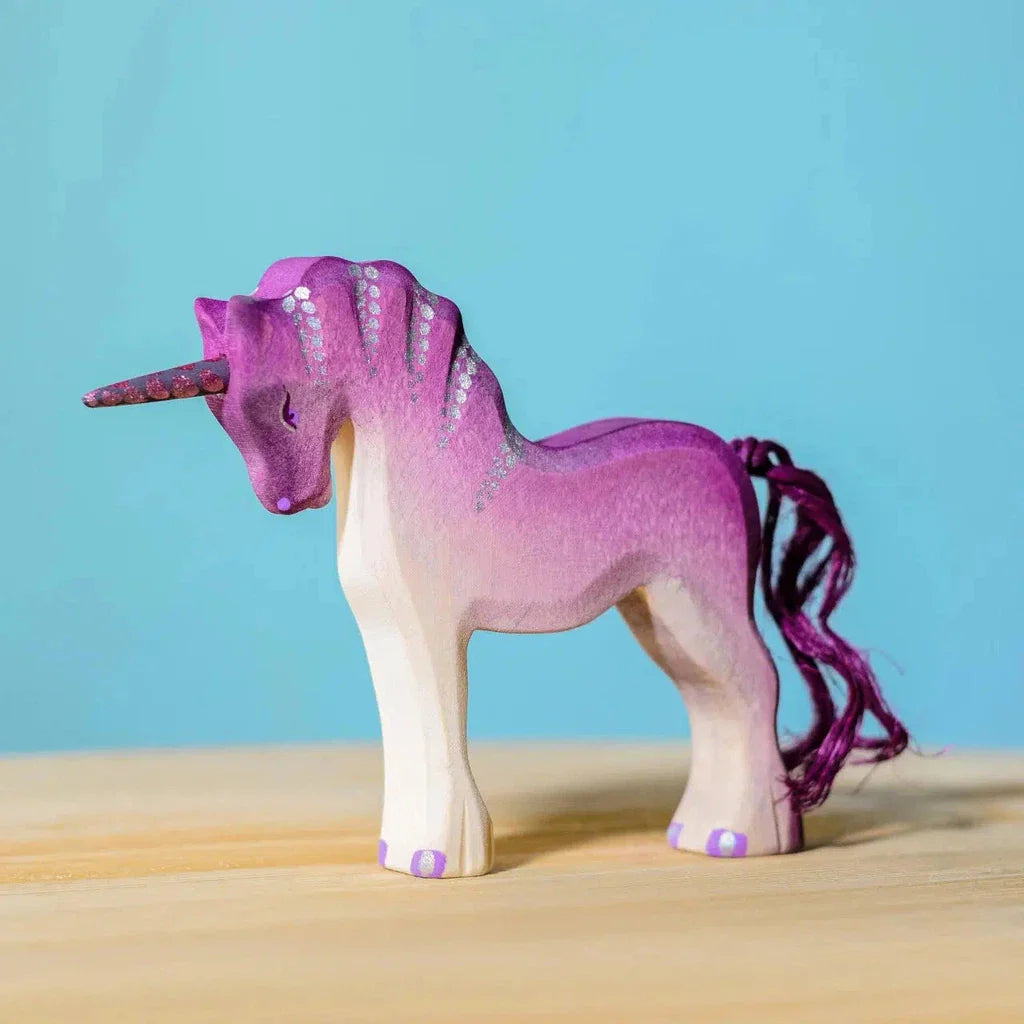 Trefigur Enhjørning i Tre Håndlaget Liten Bumbu Toys