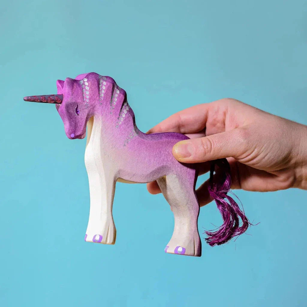 Trefigur Enhjørning i Tre Håndlaget Liten Bumbu Toys