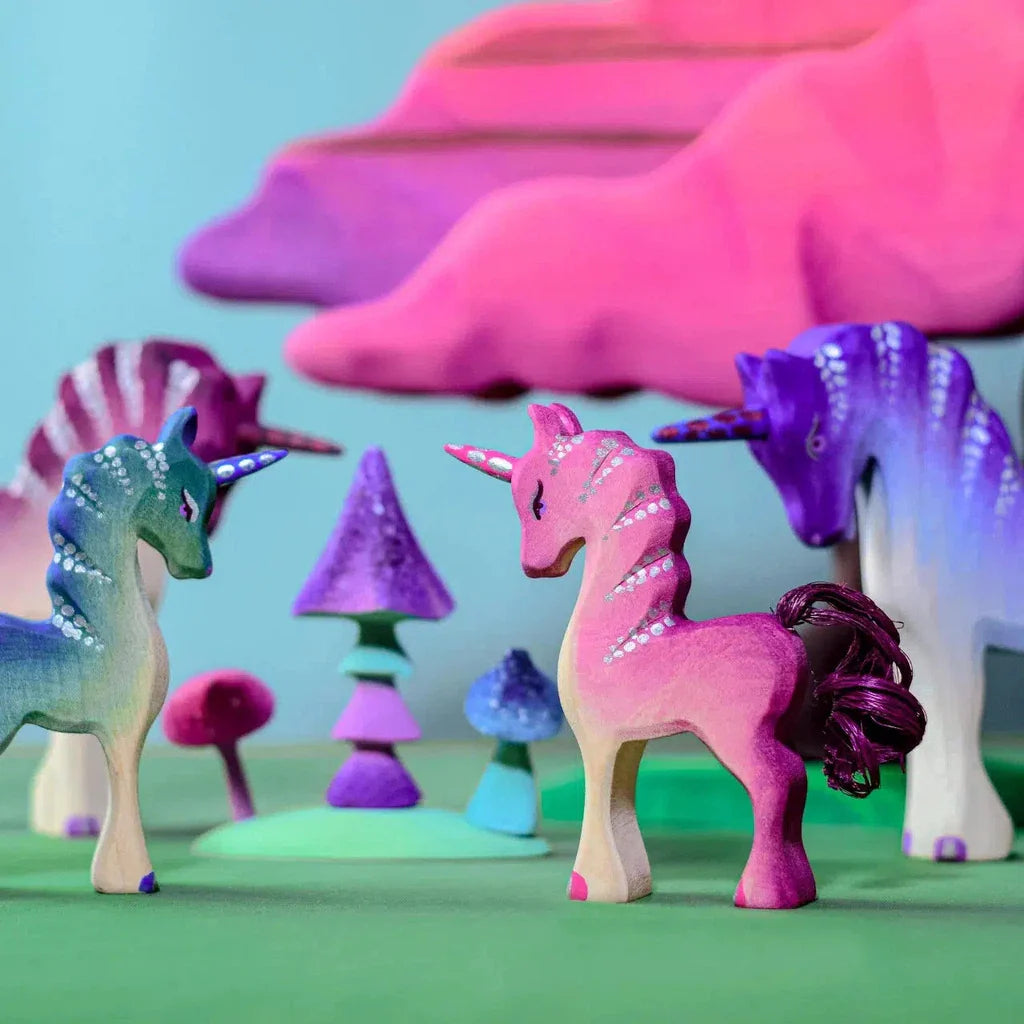 Trefigur Enhjørning i Tre Håndlaget Liten Bumbu Toys