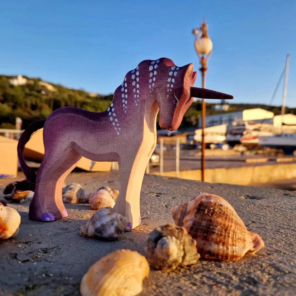 Trefigur Enhjørning i Tre Håndlaget Liten Bumbu Toys