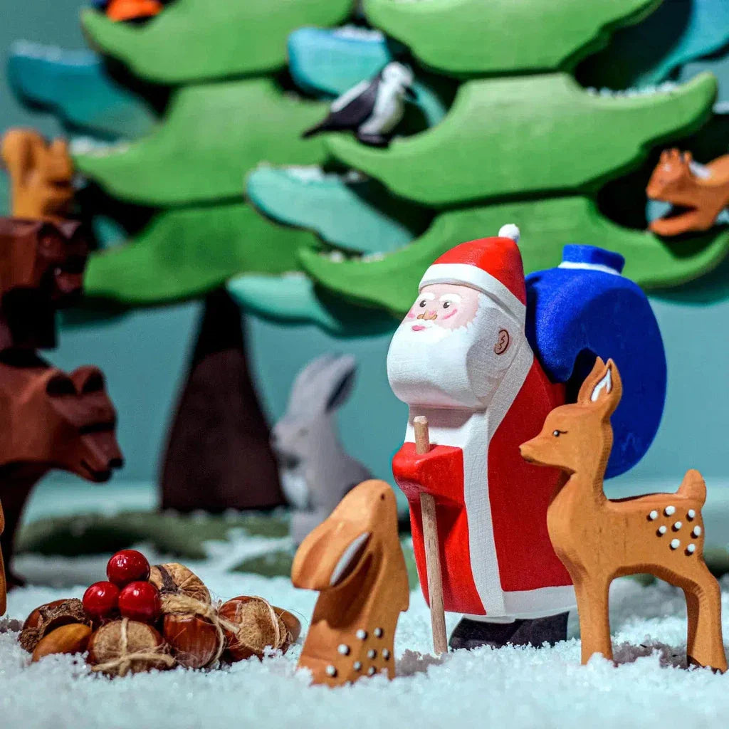 Trefigur Lønnetre Håndmalt Liten Julenisse Bumbu Toys