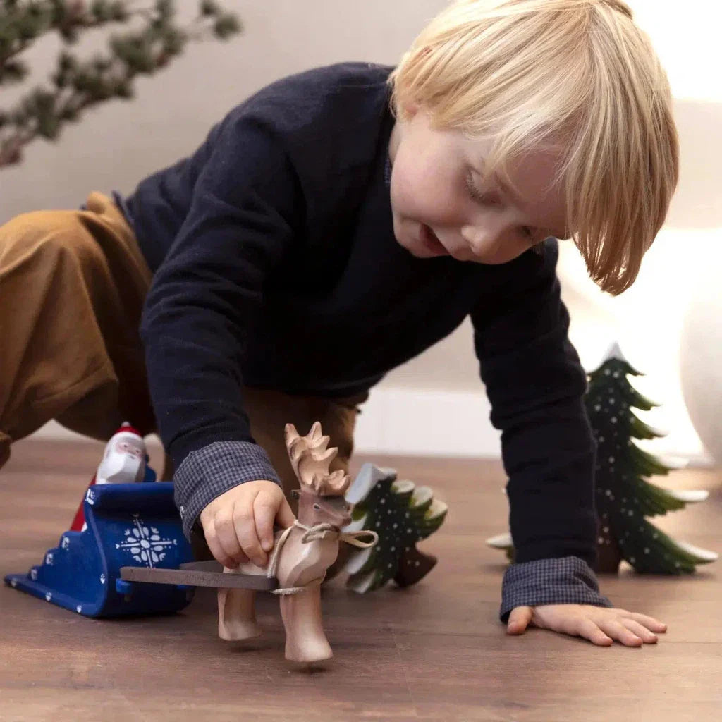 Trefigurer I Håndlaget Snødekt Furu Sett Bumbu Toys